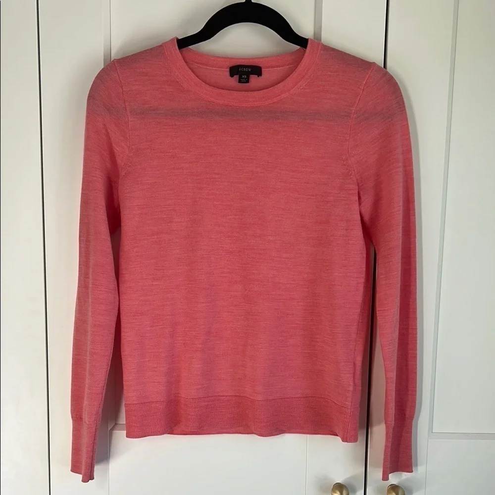 J. Crew Pink Crew Neck Sweater Lightweight Knit | XS